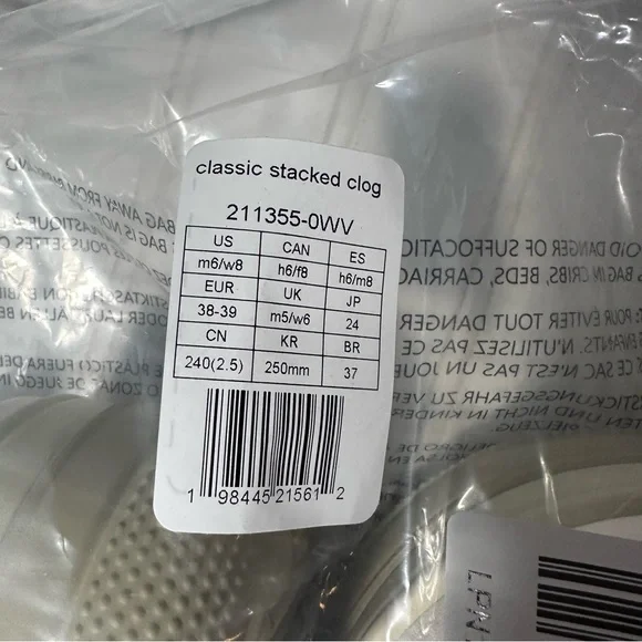 CROCS NWT Stacked platform clogs white & beige women’s 8 - Picture 8 of 8